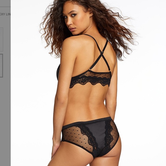 FREDERICK'S APHRODITE SATIN MESH BRA & PANTY SET - Picture 2 of 4